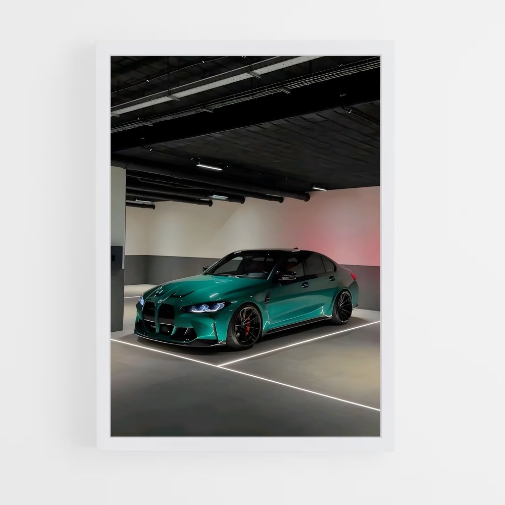 Poster automobile verte – affiche BMW (vue 3)